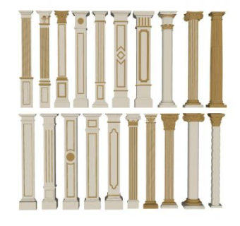 现代罗马柱系列SU模型下载_sketchup草图大师SKP模型