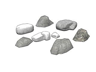 小石块石头<em>岩石</em>SU模型下载_sketchup草图大师SKP模型