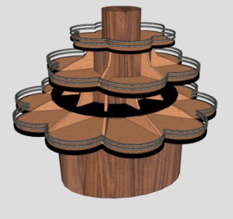 花形叠层展架SU模型下载_sketchup草图大师SKP模型