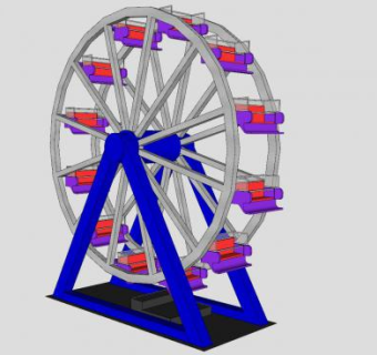 小型摩天轮机械设施SU模型下载_sketchup草图大师SKP模型