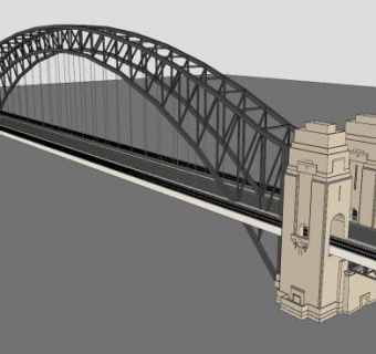 悉尼海湾海港大桥SU模型下载_sketchup草图大师SKP模型