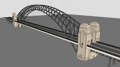 悉尼海湾海港大桥SU模型下载_sketchup草图大师SKP模型