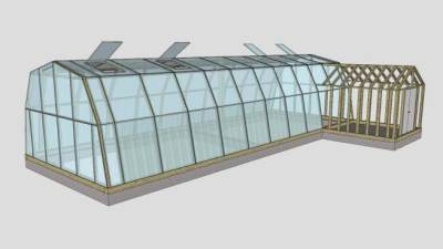 绿植房温室大棚阳光房SU模型下载_sketchup草图大师SKP模型