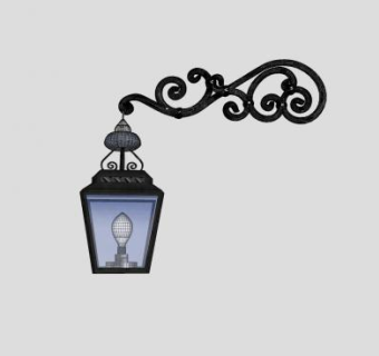 欧式装饰路灯壁灯SU模型下载_sketchup草图大师SKP模型