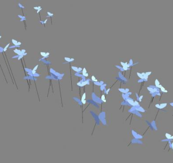 蝴蝶花装饰雕塑SU模型下载_sketchup草图大师SKP模型