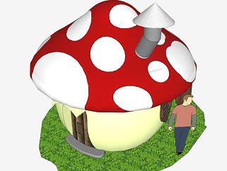 <em>简单</em>的蘑菇<em>房</em>制作SU模型下载_sketchup草图大师SKP模型