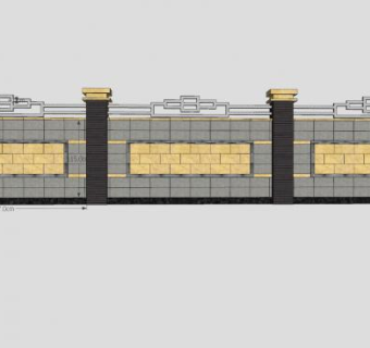 欧式围墙墙壁SU模型下载_sketchup草图大师SKP模型