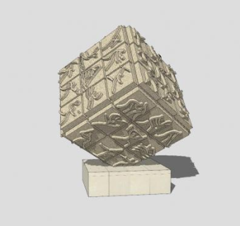 广场体育雕塑SU模型下载_sketchup草图大师SKP模型