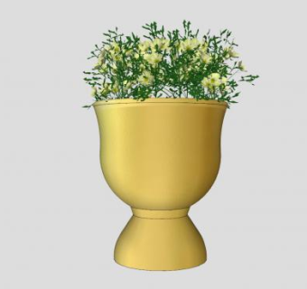 花钵花卉SU模型下载_sketchup草图大师SKP模型