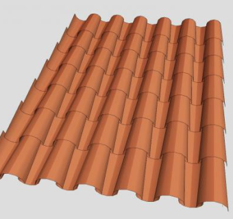 琉璃瓦片瓦顶SU模型下载_sketchup草图大师SKP模型