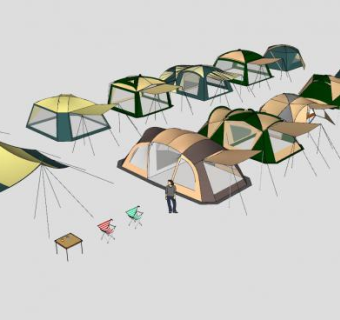 露营帐篷SU模型下载_sketchup草图大师SKP模型