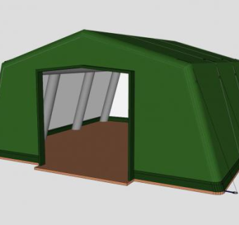 绿色营帐帐篷SU模型下载_sketchup草图大师SKP模型