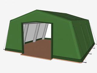 绿色营帐帐篷SU模型下载_sketchup草图大师SKP模型