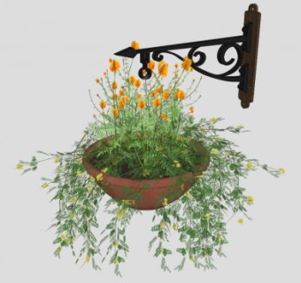 欧式装饰吊篮SU模型下载_sketchup草图大师SKP模型