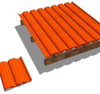 瓦片琉璃瓦SU模型下载_sketchup草图大师SKP模型