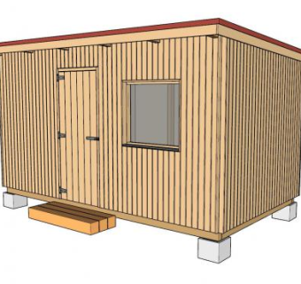 杂物间小木屋木房子SU模型下载_sketchup草图大师SKP模型