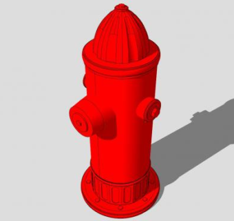 红色消防栓SU模型下载_sketchup草图大师SKP模型