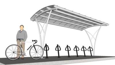 单车停车棚停车架SU模型下载_sketchup草图大师SKP模型