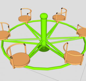 儿童游乐设施旋转转盘SU模型下载_sketchup草图大师SKP模型