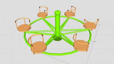 儿童游乐设施旋转转盘SU模型下载_sketchup草图大师SKP模型