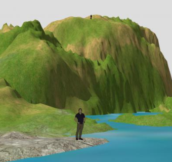 山脉山峰河流SU模型下载_sketchup草图大师SKP模型