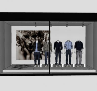 服装店橱窗设计SU模型下载_sketchup草图大师SKP模型