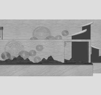 室外日式景墙SU模型下载_sketchup草图大师SKP模型