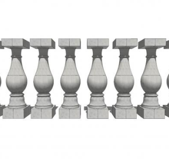 葫芦柱石柱SU模型下载_sketchup草图大师SKP模型