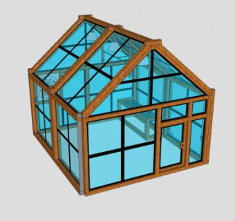 玻璃阳光房SKP模型下载_sketchup草图大师SKP模型
