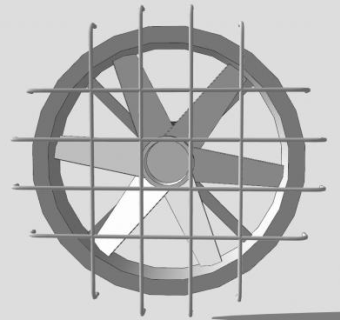工业风扇排气扇SU模型下载_sketchup草图大师SKP模型