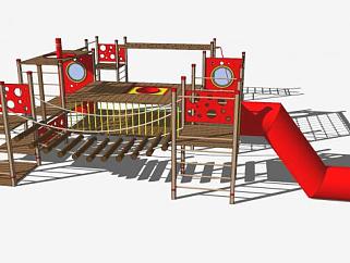 公园儿童游乐设施滑梯SU模型下载_sketchup草图大师SKP模型