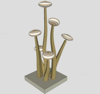 景观蘑菇造型灯具SU模型下载_sketchup草图大师SKP模型