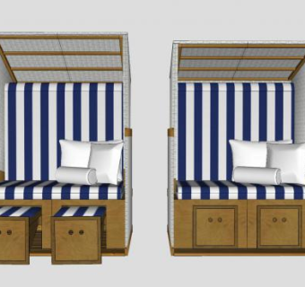 沙滩沙发SU模型下载_sketchup草图大师SKP模型