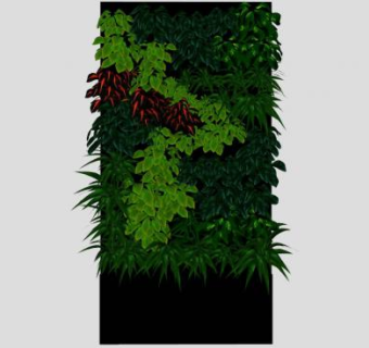 绿植墙植物背景SU模型下载_sketchup草图大师SKP模型