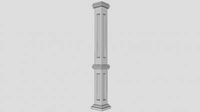 转角罗马柱SU模型下载_sketchup草图大师SKP模型