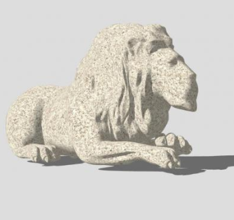 卧趴的石狮子SU模型下载_sketchup草图大师SKP模型
