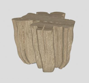 木墩坐凳SU模型下载_sketchup草图大师SKP模型