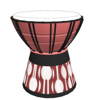 中式手拍鼓工艺品SU模型下载_sketchup草图大师SKP模型