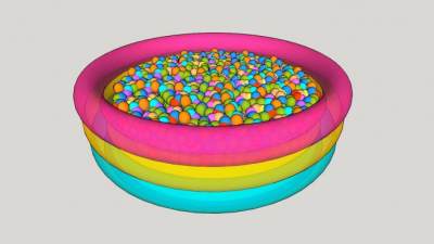 圆形儿童海洋球场SU模型下载_sketchup草图大师SKP模型
