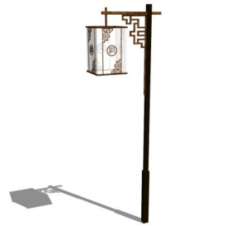 中式路灯户外灯型SU模型下载_sketchup草图大师SKP模型