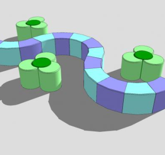 户外S形座椅SU模型下载_sketchup草图大师SKP模型