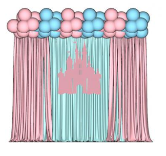 卡通气球主题幕布窗帘SU模型下载_sketchup草图大师SKP模型