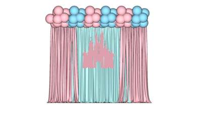 卡通气球主题幕布窗帘SU模型下载_sketchup草图大师SKP模型