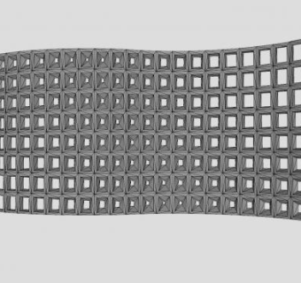 波浪形状镂空墙景墙SU模型下载_sketchup草图大师SKP模型