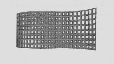 波浪形状镂空墙景墙SU模型下载_sketchup草图大师SKP模型