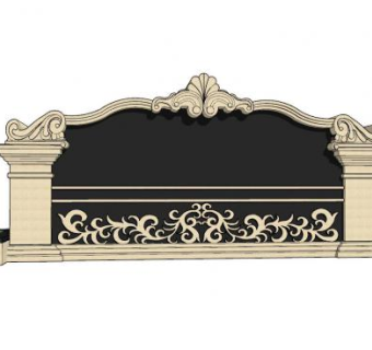 Artdeco艺术欧式景墙SU模型下载_sketchup草图大师SKP模型