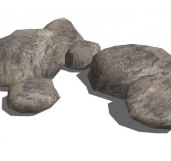 岩石石头石块SU模型下载_sketchup草图大师SKP模型