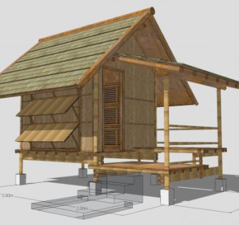 高脚小竹屋SU模型下载_sketchup草图大师SKP模型