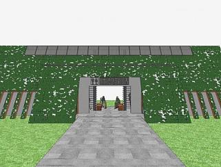 绿植墙生态厕所SU模型下载_sketchup草图大师SKP模型