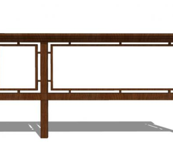 简单的防腐木宣传栏SU模型下载_sketchup草图大师SKP模型